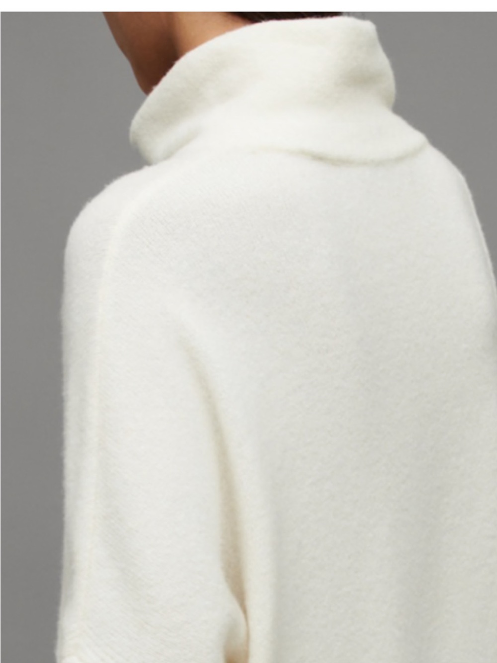 Cream Turtleneck Oversized Sweater asymmetrical All Saints - Picture 6 of 12